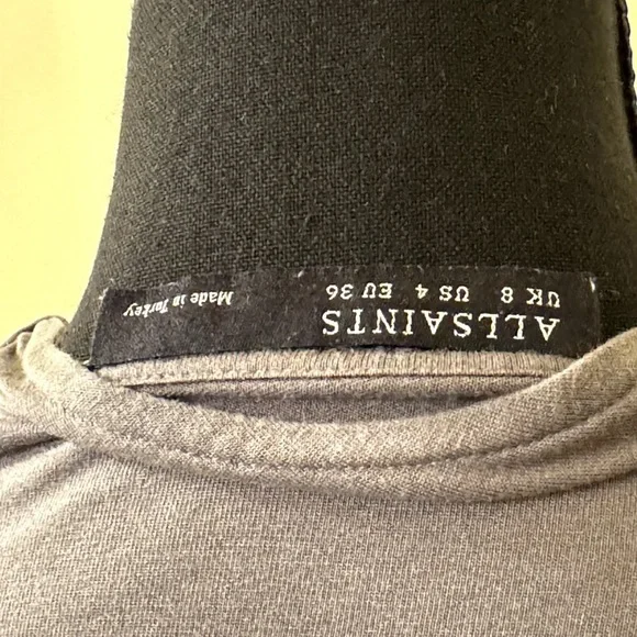 AllSaints Women's Dark Green V-Neck Long Sleeve Pullover Faux Wrap Top Size 4 - Picture 5 of 5